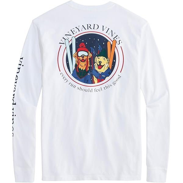 vineyard vines Men's String Lights Logo Box Long-Sleeve Pocket Tee