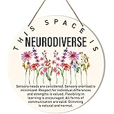 Muktoujaumai Mental Health Wall Decor, Autism Awareness Hanging Sign Decor Wall Decorations Sign for Therapy Office, Home, Counseling Room, Gift for Autism Family Mom Therapist Psychologist