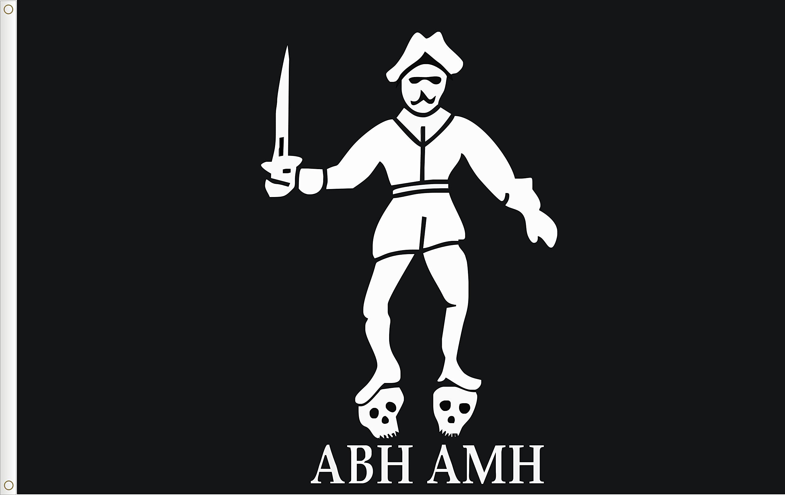 BARTHOLOMEW ROBERTS PIRATE FLAG. STANDARD SATIN QUALITY. SIZE 150X90