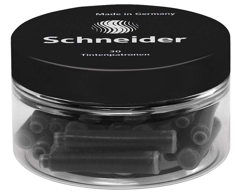 Schneider 6701 Writing Instruments Ink Cartridge Standard for Fountain Pen Black Pack of 30