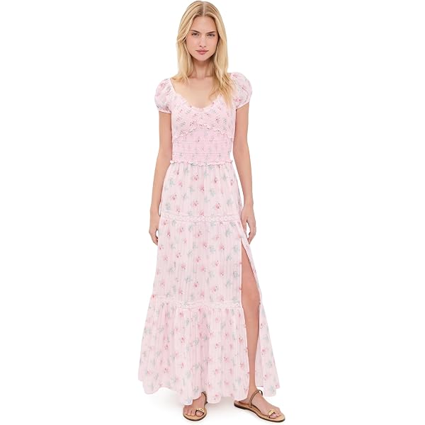 loveshackfancy pink natasha dress Loveshackfancy Natasha Dress In Hand Dyed Bordeaux In Pink