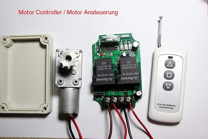 Einaus Universal 12V DC Motor Ansteuerung Funkfernbedienung Hoch Leistung 30A Linearantriebe Linearmotor Vorwärts Rückwärts F