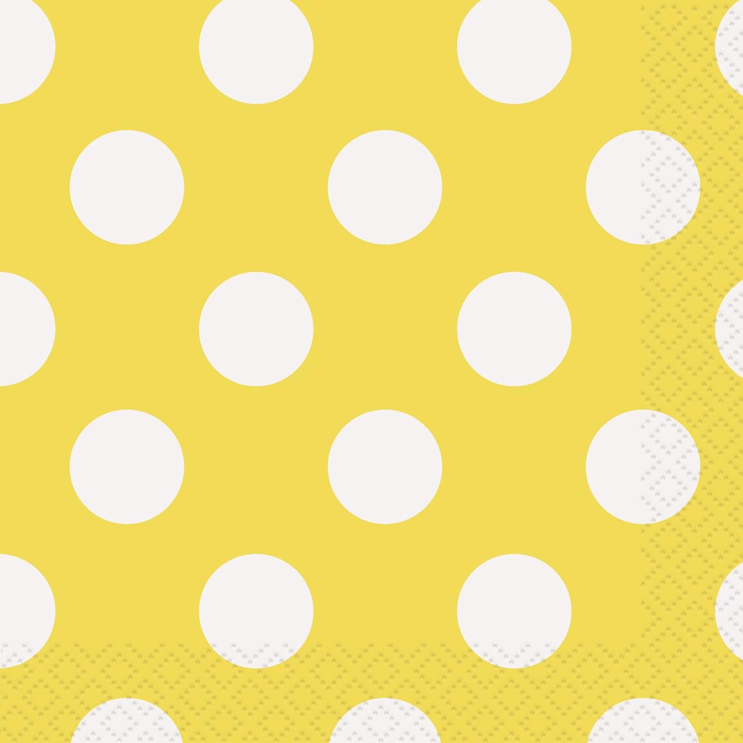 Yellow Polka Dot Beverage Napkins, 16ct
