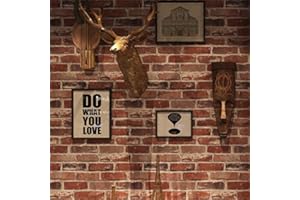 Okydoky Peel and Stick Rustic Red Brick Wallpaper, Self-Adhesive Wallpaper, Vinyl Waterproof Vintage Wallpaper, Self-Sticking Wallpaper, Contact Paper for House Decoration, No.57104-3