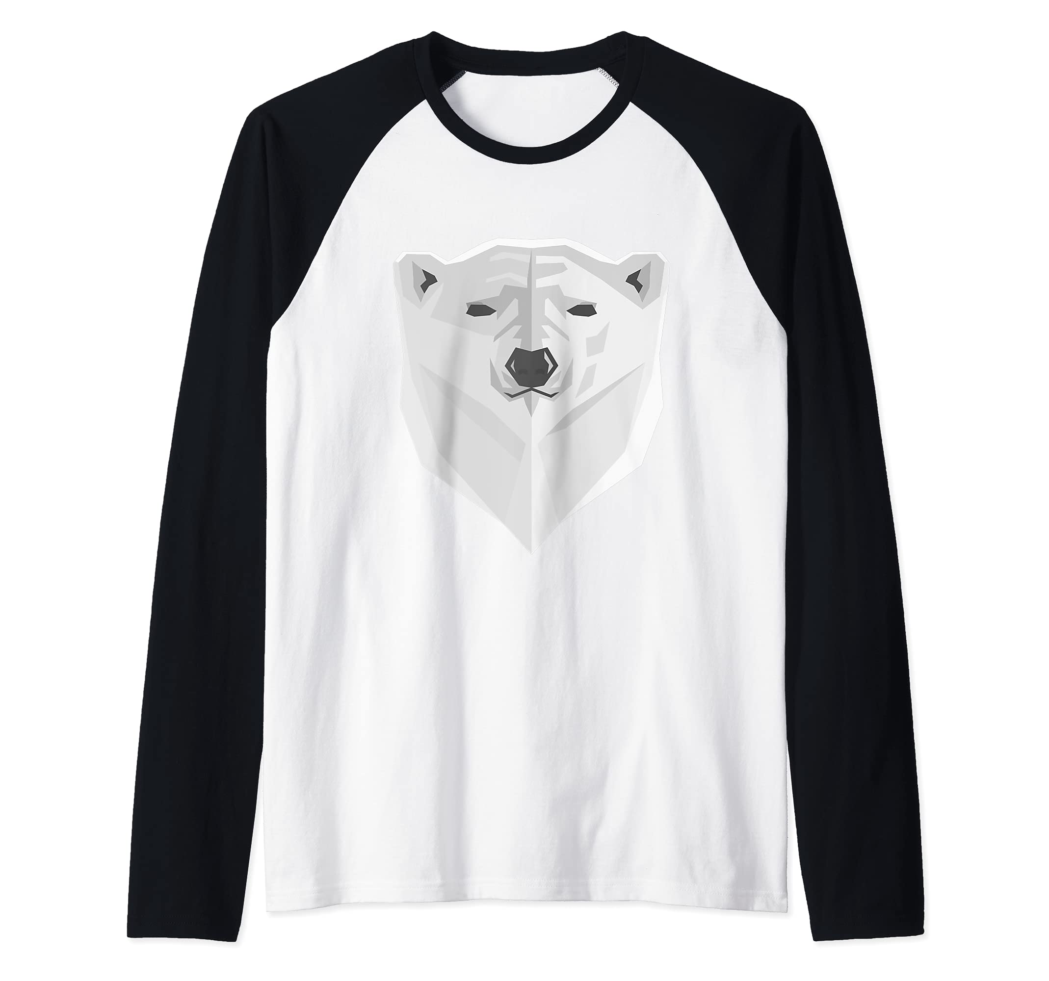 Polar Bear Face Raglan Baseball Tee