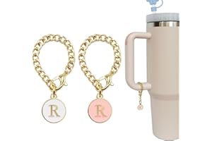 WLEAD Letter Charm Accessories for Stanley Cup – Cute 2-Piece Set for 20, 30, and 40 oz Tumblers with Handle, Perfect for Women and Girls