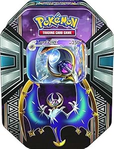 Image of Pokémon TCG: Sun & Moon - Legends of Alola Tin with Lunala-GX | Includes 4 Pokemon Trading Card Game Booster Packs | Awesome Lunala-GX Themed Collector's Tin to Protect Your Cards &amp..