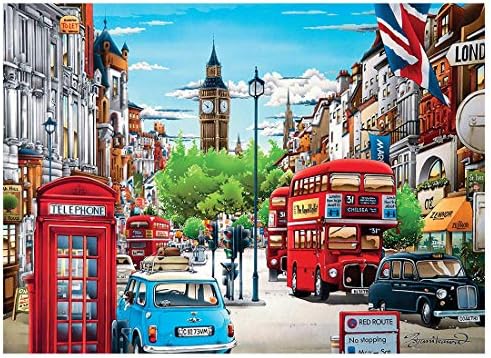 Blxecky 5D Diamond Painting by Number Kits, Crystal Rhinestone Diamond Embroidery Paintings Pictures Arts Craft for Home Wall Decor, Full Drill, ，London(30X40CM/12X16inch)