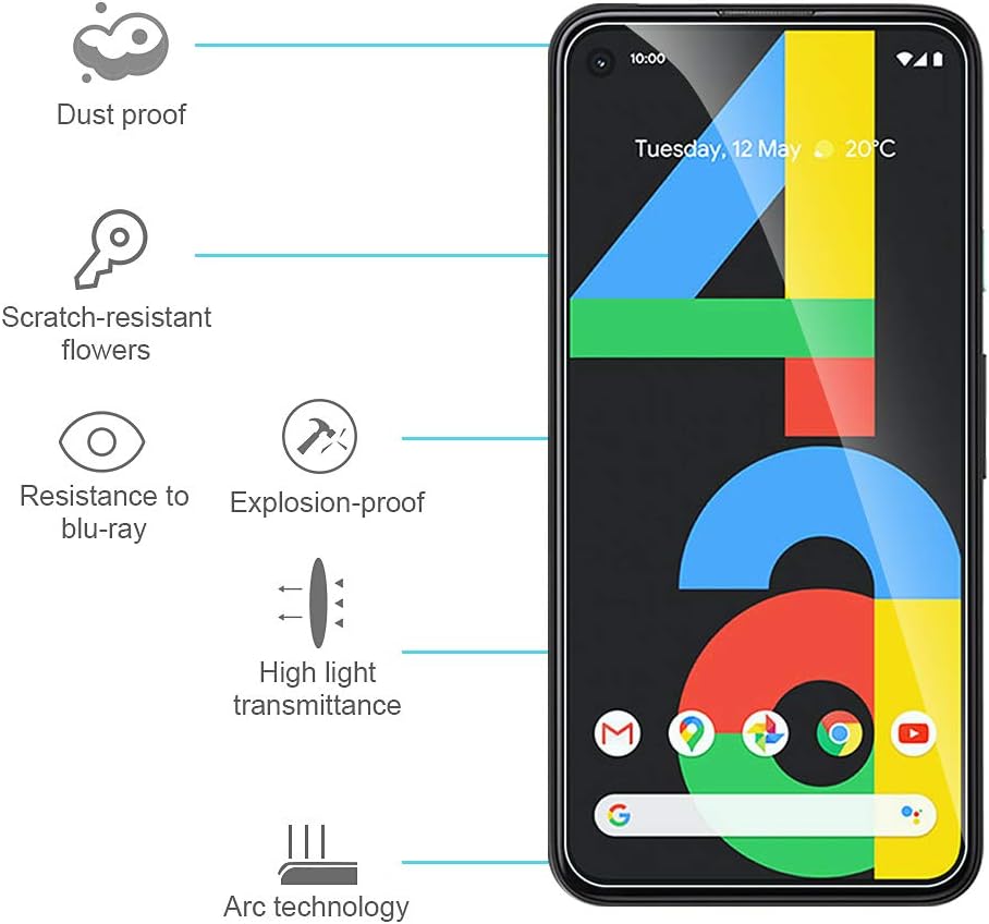 [3-Pack] WRJ for Google Pixel 4a Screen Protector,[Easy Installation Frame] HD Anti-Scratch Anti-Fingerprint No-Bubble 9H Hardness Tempered Glass