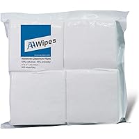 AAwipes Cleanroom Wipes Lint Free Wipes 4" x 4" Cellulose/Polyester Blend (4" x 4"-600 Pcs) Nonwoven Wipers (NW06804)
