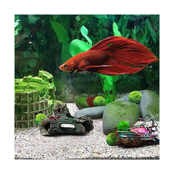 YOUTHINK Legni Arredo per Acquario,Acquario Legno Acquario Ornamento Artificiale Tronco in Resina Grotta per Acquario…