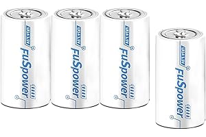 Fuspower C Batteries 4 Pack 1.5V C Alkaline LR14 Battery High Performance Type C Battery for Clock Flashlight Trash Can 10Yea