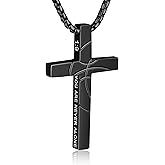 WINFY Basketball Bible Verse Cross Necklace for Boys Men 316L Stainless Steel Chain Pendant Religious Christian First Communion Confirmation Jewelry Graduation Christmas Gift