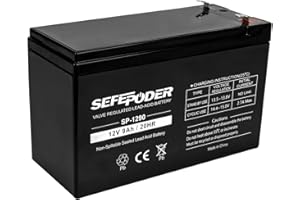 SEFEPODER 12V 9Ah Rechargeable Sealed Lead Acid Battery (F2 Terminals)
