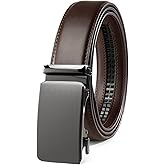 Founders & C Ratchet Belts for Men-Black/Brown Belt Leather 1 3/8" for Casual Dress-Micro Adjustable Belt