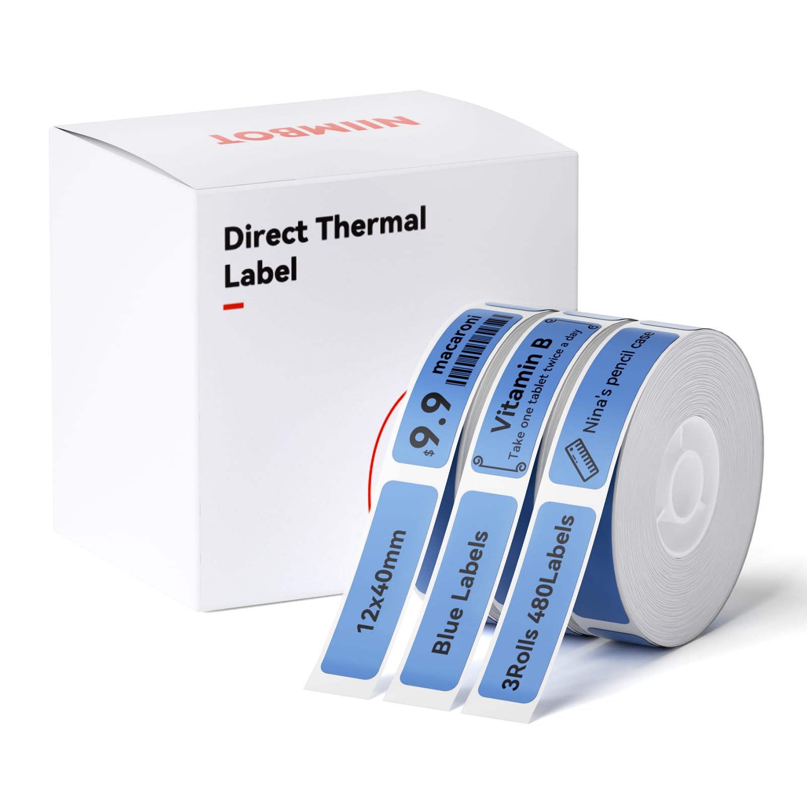 NIIMBOT Label Maker for D11/D110/D101, 3 Rolls Waterproof Labels Thermal Tape for Home Office Labeling Replacement