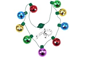 Sufuny 9 LED Christmas Light Necklace -3 Modes Light up Bulb Necklace Halloween Xmas Family Parties (1-Pack)