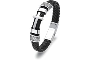 Minicremation Cross Cremation Jewelry Urn Bracelet for Ashes Genuine Leather for Women Men Keepsake Memorial Cuff Bangle Braided Wristband Bracelet for Men