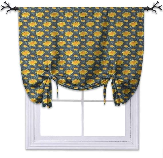 YUAZHOQI - Cenefa para ventana, diseño de flores de crisantemo