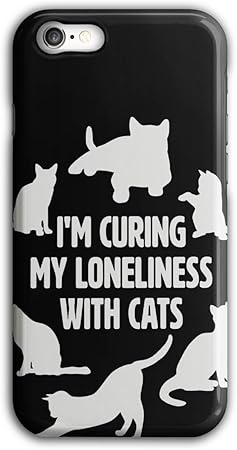 Wellcoda Solitude Chat Blague Drole Coque Pour Iphone 7 Chats Housse Antiderapante Amazon Fr High Tech