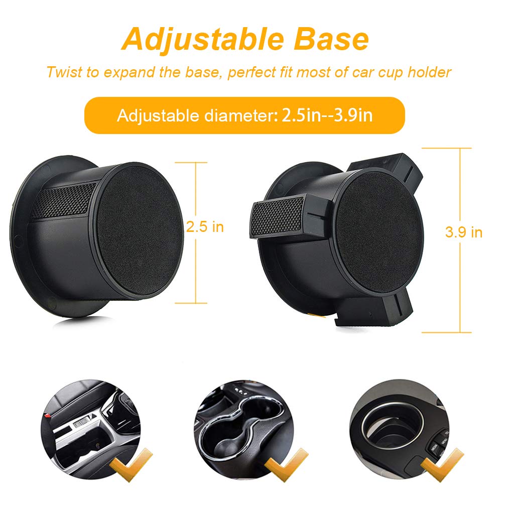 Car Cup Holder Phone Mount, Gresur Adjustable Gooseneck Smart Phone Car Cradle for iPhone 7 7P 8 8P X XS XR/Samsung Galaxy S10 S9 / Huawei Universal Hands Free Phone Holder