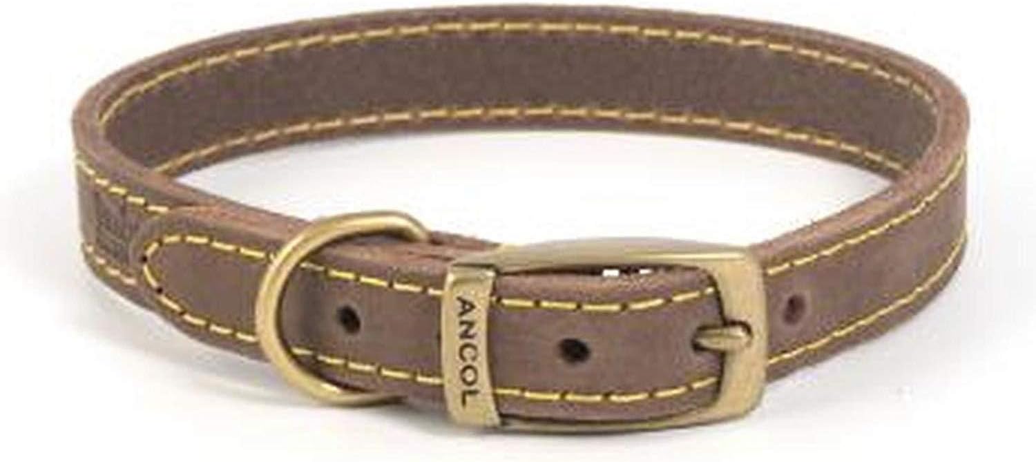 Ancol Timberwolf Leather Collar Sable 