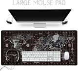 HGWALP Large Gaming Mouse Pad Black World Map 31.5 x 11.8 Inch Anti-Slip view 7