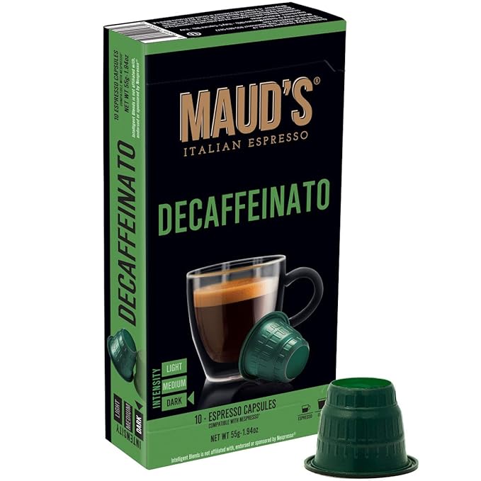 Maud's Decaffeinato Honey Roasted Decaf Dark Roast Espresso Capsules