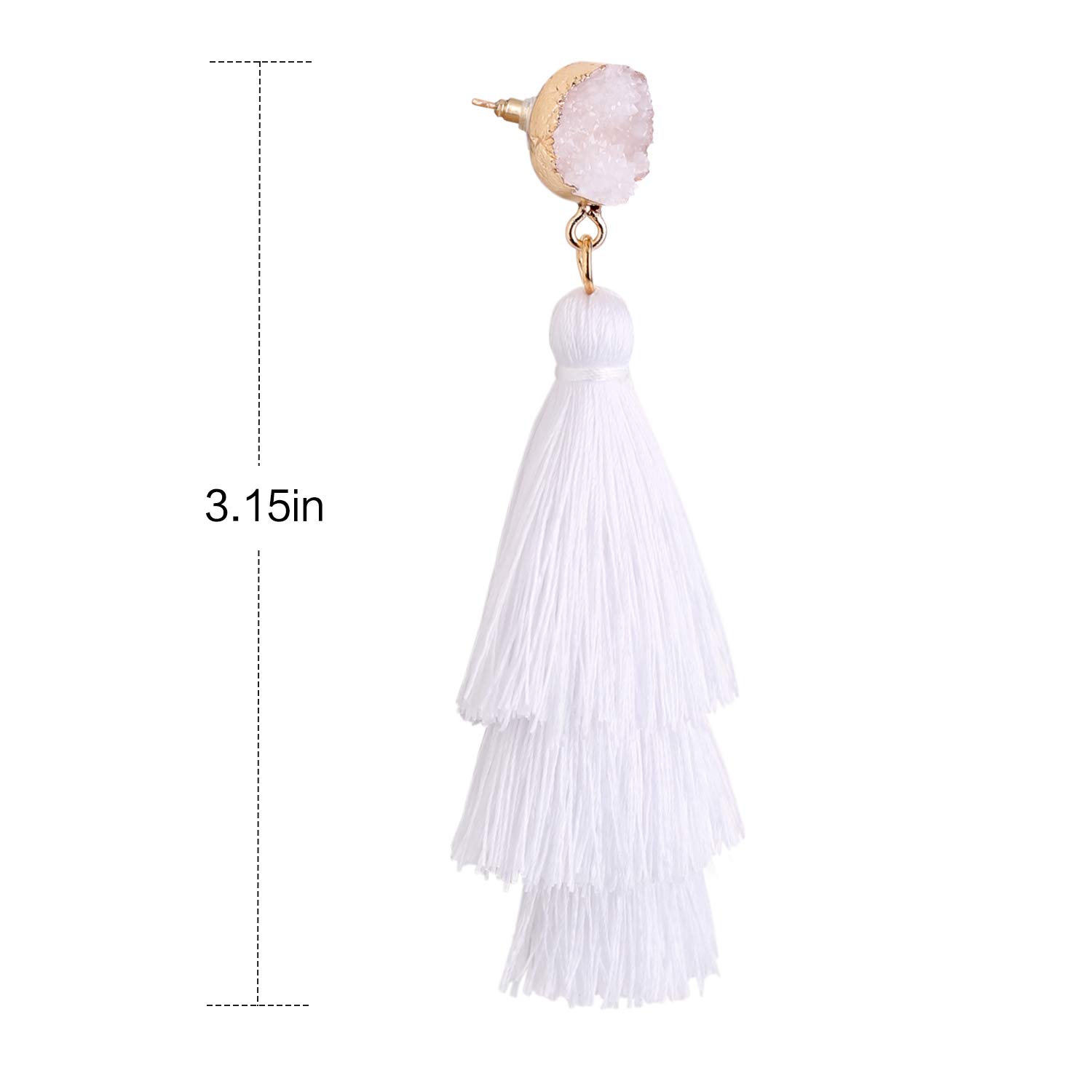 UHIBROS Women Tassel Earrings Dangle Drop Colorful Thread Layered Stud Earrings Fashion Jewelry Gift