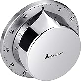 Kitchen Timers for Cooking, Chef Cooking Timer Clock with Loud Alarm - Magnetic Backing 100% Mechanical Desk Timer - No Batteries Required, Countdown Reminder Magnetic - Exquisite Stainless Steel Body