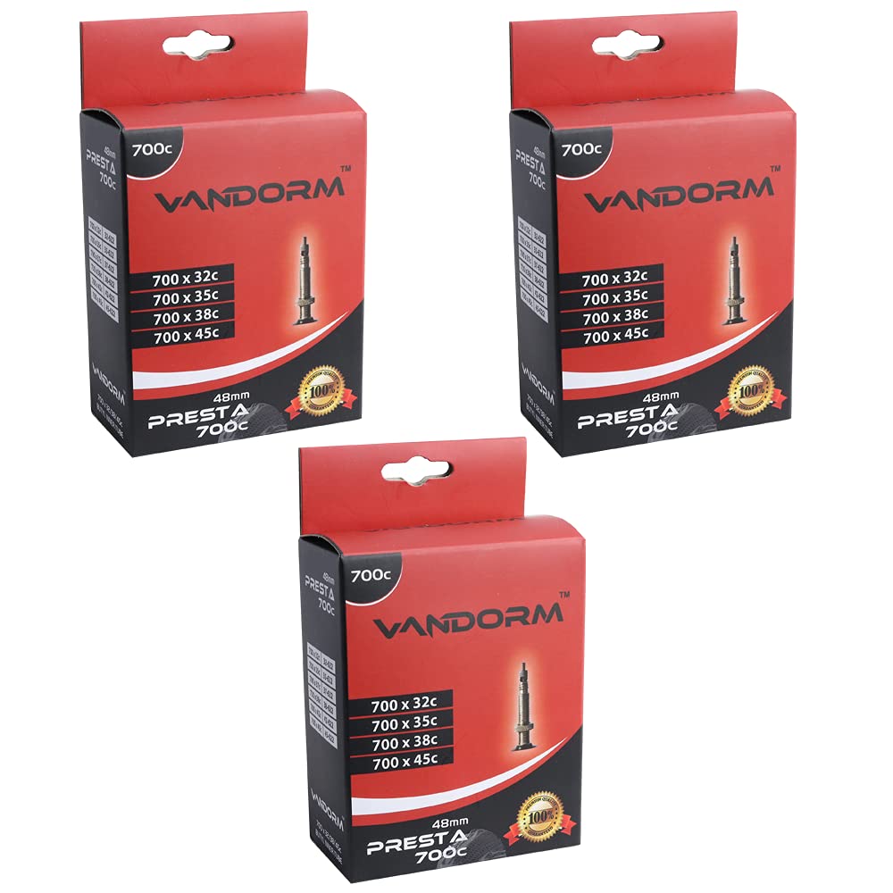 Vandorm 3 PACK 700c x 32c - 45c Hybrid Bike Butyl Presta Inner Tubes