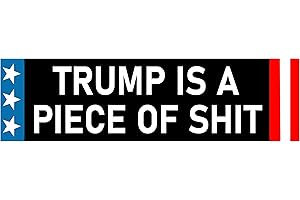 BRIAN BULA Trump is a Piece of Shit Bumper Sticker + FDT Sticker Donald Trump is a POS Funny Anti MAGA Idiot Merchandise