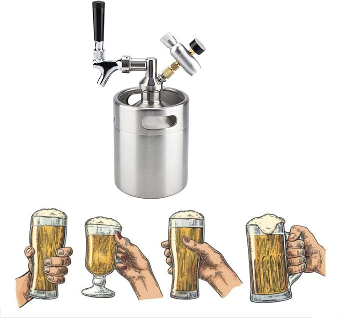 2L / 64 Unze Mini Bier Keg Growler, Edelstahl Bierfass Amazon.de