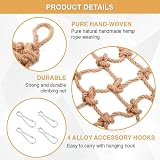 CQJ 2 Packs Natural Bird Rope Net Parrot Swing Hammock 12x8 inch S view 3