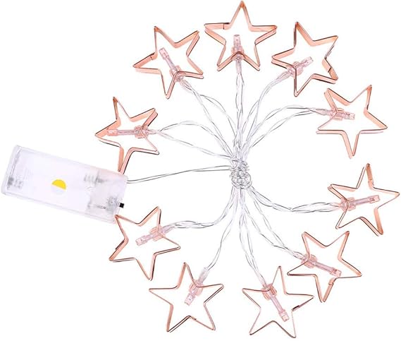 TREA2SURE - Cadena de luz con forma de estrella de corazón, 10 luces