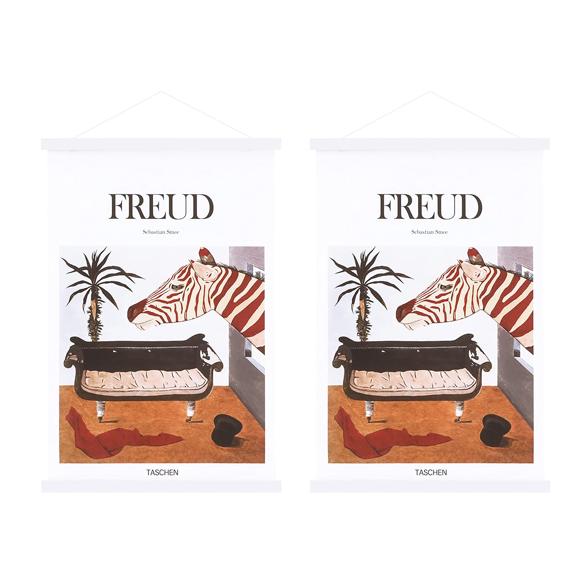 Sanauto C0 Poster Frame Hangers 91cm, Magnetic Wooden Poster Hanger Rails Magnet Frame Hanging Kit for 90x60 91x61 Landscape Large Size Wall Map (91cm, White, 2 Packs)