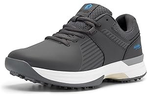 FitVille Wide Mens Golf Shoes for Men Outdoor Professional Spiked Golf Shoes Waterproof Golf Shoes Sneakers with Slip-Resista