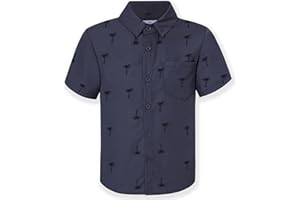 iLover Casual Boys' Short Sleeve Woven Shirt Button Down Shirts 6-14 Years