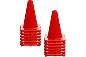 VERSATYLE Versatile 2in/6in/9in/12in/28in Heavy Duty Agility Training Cones for Sports & Kids Coaching, Field Markers for Motorcycle, Bikes, Traffic, Basketball, Soccer Drills, Durable, Multipurpose, Adjustable