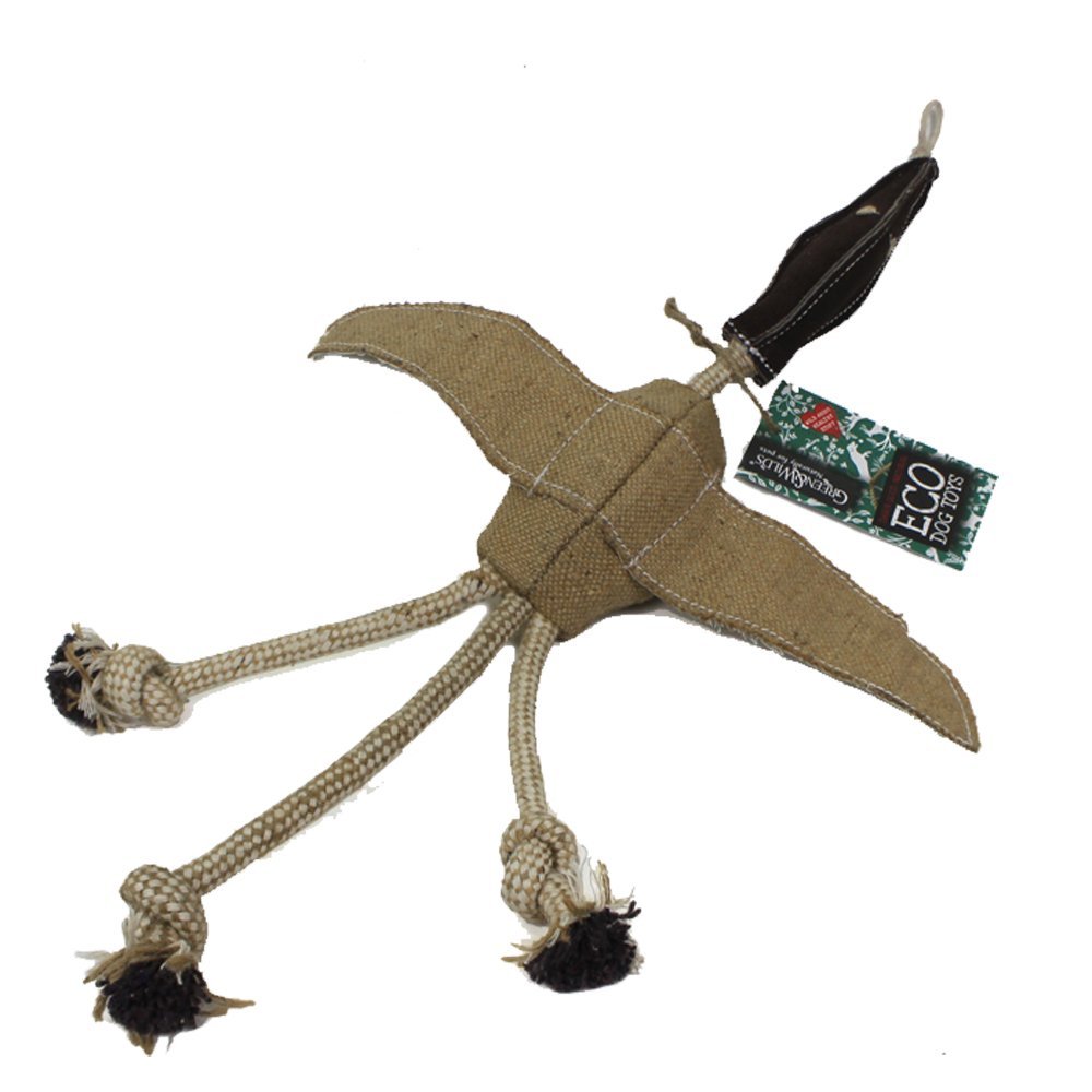 Green & Wild Desmond Duck Eco Dog Toy Jute & Suede