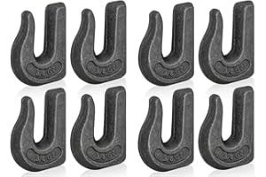 Suprwin Weld-on Grab Chain Hook,3/8" Heavy Duty Tow Hook G70 Forged Steel Tractor Hook Weldable for Car, Truck,SUV, RV,UTV,Tractors-8 Packs (3/8")