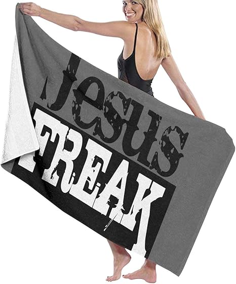 Amazon ジーザスフリーククレイジーファン バスタオル ビーチタオル 高級 大きい 吸水 速乾 軽く 柔らか 抗菌 特徴的な 水泳 旅行 タオル ビーチマット 130 X 80 Cm バスタオル ホーム キッチン オンライン通販