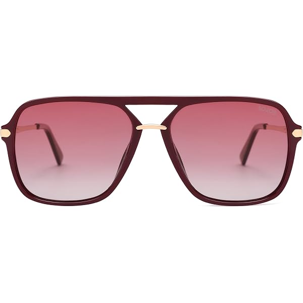 Polarized Aviator Sunglasses Classic 70s Vintage Square SJ2174 Pink Vintage Square Aviator Sunglasses: Retro Pink Lens Eyewear  main image 4