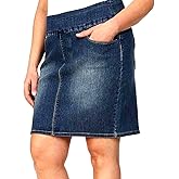 Jack David Womens Plus Size Stretch Classic Casual Pull-On Skirt