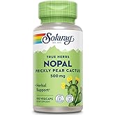 SOLARAY Nopal Prickly Pear Cactus Capsules - 500 mg per Serving, Rich in Naturally Occuring Fiber, Antioxidants, and Carotenoids, Provides Key Nutrients in a Vegan Formula - 100 Count VegCaps