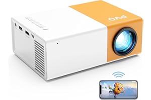 Mini Projector, PVO WiFi Projector Support 1080P 200" Portable Movie Projector, Phone Can Connect to Movie Wirelessly, Compatible with Smartphone/ Tablet/ Laptop/ TV Stick/ USB Drive