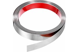 HARFINGTON Peel and Stick Metal Molding Trim 1" x 20ft Self-Adhesive Stainless Steel Wall Trim Mirror Like Decorate Strip for