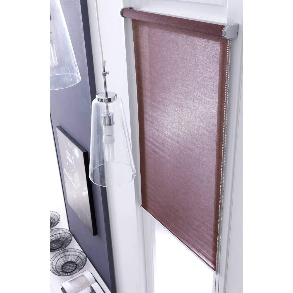 MADECOSTORE Plain Mesh Roller Blind Taupe 64cm x 250cm - With Hole