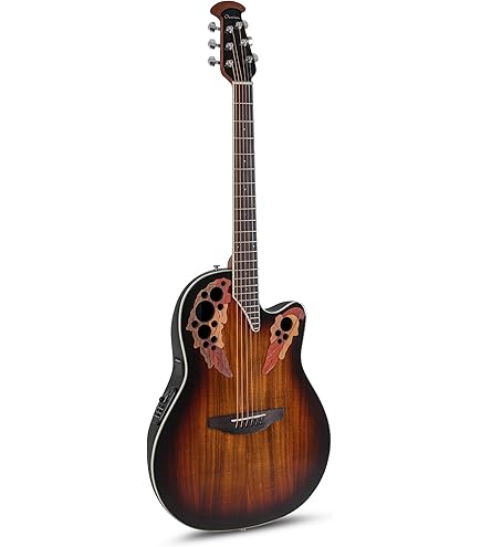 ギター OVATION Celebrity Elite Exotic CE44P-8TQ Ovation CE44P-8TQ Acoustic-Electric Guitar, Trans Blue Quilt