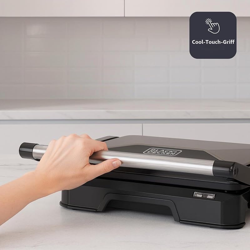 - Kontaktgrill 1000W, 180° Öffnung, Antihaftbeschichtung
